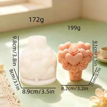 Rose Balloon Basket Silicone Mold DIY Handmade Candle Aromatherapy Plaster Soap Silicone Mold - White - View 3