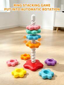 Children's Letter Number Star Stacking Rings, Educational Plastic Toy, Bur-Free Character Recognition Stacking Rings Desktop Toy, Distinct Colors With Cognitive Imprints; Suitable For Children, Indoor Desktop Leisure Play, Character And Color Recognition, Fine Motor Skills And Cognitive Ability Training. Suitable For Halloween, Christmas, Thanksgiving And Back To School Gifts. - Multicolor - View 5