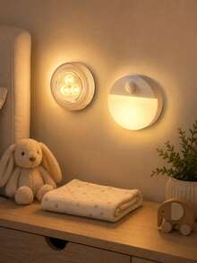 Essential Night Light For Moms, Warm Night Light For Baby Room, Guarding Baby's Quiet Time, Press-On Night Light, Suitable For Cabinets/Wardrobes/Anywhere - Multicolor - View 1