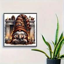 1PC DIY 5D Diamond Painting Kit Gnome Pattern - Round Full Drill Diamond Art Mosaic Craft, Home Wall Decor, Unframed - No Frame - View 3