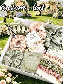 Boîte cadeau personnalisée pour demoiselle d'honneur, texte/nom personnalisable, convient comme cadeau d'anniversaire, de demoiselle d'honneur, de mariage, de la Saint-Valentin, d'anniversaire et de la Fête des Mères; conception multifonctionnelle, applicable pour le mariage, la cérémonie de fiançailles, le port quotidien, l'enterrement de vie de jeune fille et la vie sur le campus et d'autres occasions, cadeau exquis pour la meilleure amie, symbolisant "l'amour éternel". - Multicolore - Voir 9