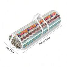 1pc PVC Gift Wrapping Paper Storage Bag With Top And Side Handles, Durable Cylindrical Storage Bin, Suitable For Organizing And Storing Gift Wrapping Paper And Decorative Items, Practical Item For Christmas Season - Multicolor - View 9