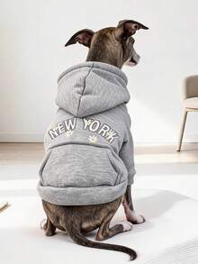 1PC Pet Clothes Dog Cat Apparel Clothing Bichon Teddy Small Dog Puppy Happy Little Dog Little Cat Casual Fashion Cute Pretty Comfortable Floral New York Thickened Sweatshirt - Multicolor - View 1