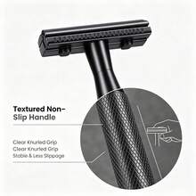 Keropy 1pc Men's Razor, Black Matte Heavy Duty DE Safety Razor, Suitable For Wet Shaving Including 10 Blades - Vintage Classic Design, Anti-Slip Handle . Ideal Gift For Men, Father's Day, Birthday - Multicolor - View 6