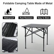 Picnic Folding Table And Chairs - Black Square Table - View 6