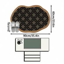 1PC European & American Modern Luxury Classical Geometric Floral Plant Element - Soft Faux Cashmere Area Rug, Bathroom, Kitchen, Entryway, Hallway, Bedside, Living Room, Bedroom, Etc., All-Season Machine Washable Asymmetrical Large Size Floor Mat, Aesthetic Home Decor - Multicolor - View 14