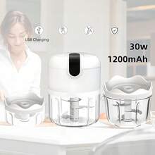 Electric Kitchen Garlic Press, Compact Vegetable Chopper, Suitable For Chopping Garlic, Onion, Ginger, Chili And Meat; Also Can Be Used As Food Processor/Blender - Multicolor - View 8