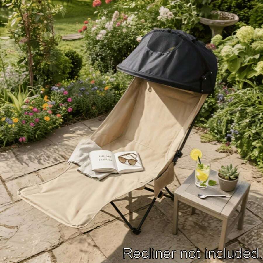 Universal Sun Umbrella Canopy, Quick Installation Design, Sturdy And Lightweight Folding Structure, Suitable For Beach Camping, BBQ, Fishing - Black - View 1