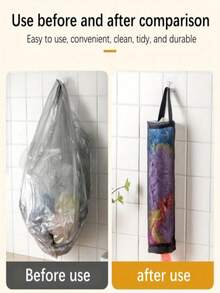 3/2/1pc Trash Bag Storage Hanging Bag, Wall-Mounted Drawstring Shoe Bag, Kitchen Plastic Bag Organizer, Woven Mesh Bag, Plastic Bag Storage Rack With Hanging Net, Suitable For School And Kitchen, College Student Storage And Organization (Random Color) - Multicolor - View 3