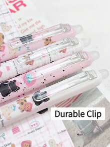 8pcs Erasable Retractable Cartoon Animal Design Neutral Pens 0.5mm Blue/Black Ink Water-Based Pens Office & School Supplies - Erasable - View 4