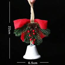 Christmas Bell Hanging Ornament, Artificial Pine Branch Red Berry Plaid Bow Christmas Tree Pendant, DIY Handmade Accessory, Suitable For Window, Wreath, Gift Box, Holiday Scene Decoration, Christmas Tree Decoration, Christmas Decor - Multiple Styles - View 10