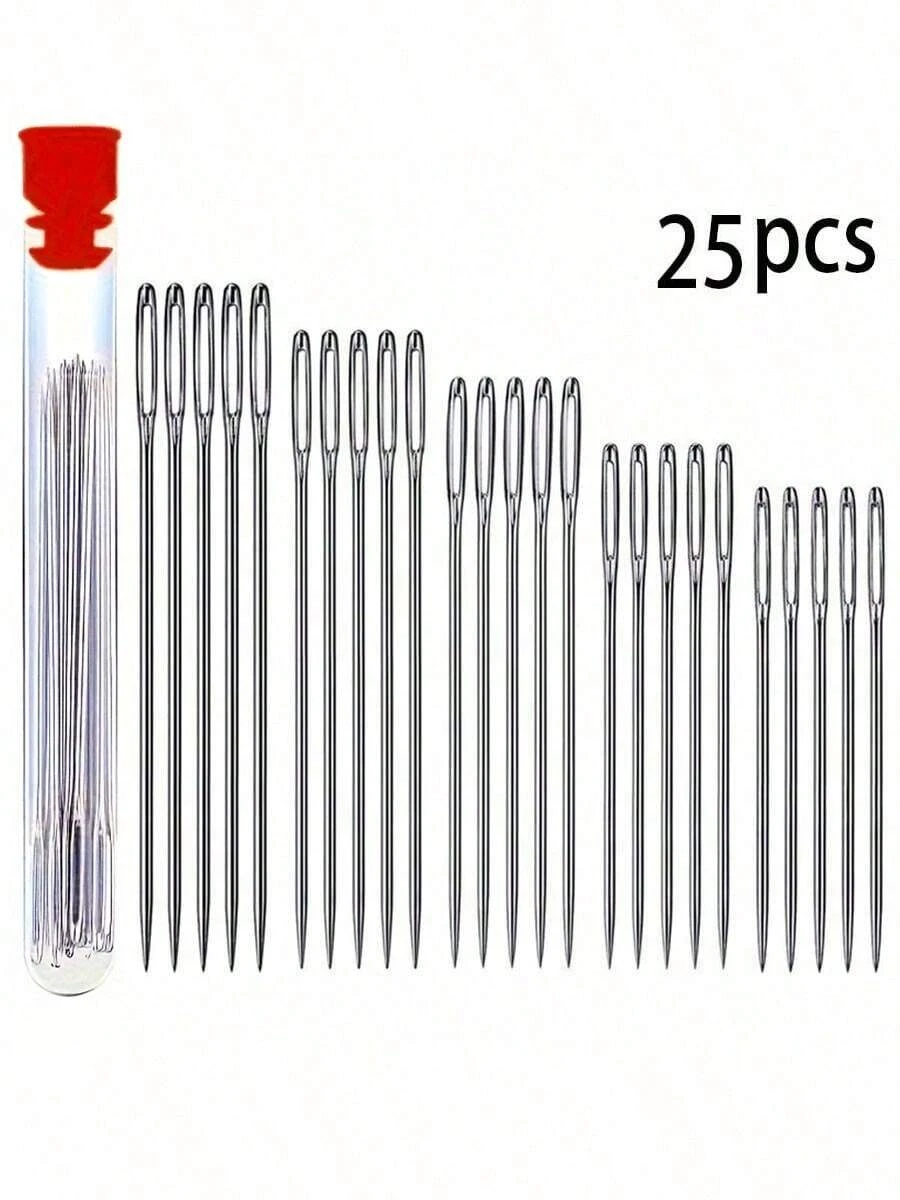 25 pcs Jarum Jahit Tangan Lubang Besar, Berbagai Ukuran, Jarum Bordir Tangan, Jarum Jahit Lubang Besar - Beraneka warna - View 1