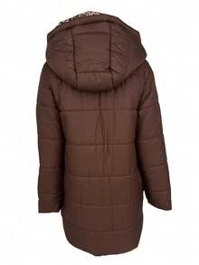 Jaket Wanita Lengan Panjang Bolak-balik Motif Leopard dengan Lapisan Dalam Berlapisan - Coffee Brown - View 5