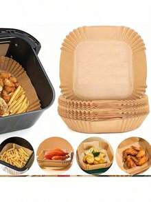 5/50/100pcs Square Disposable Non-Stick Air Fryer Baking Paper, Multi-Purpose Liner For Baking Tray And Plate, BBQ Home Cooking Utensil Storage, Kitchen Accessories, Personalized Gift For Back To School, New Year, Valentine's Day, Graduation Season - Multicolor - View 4
