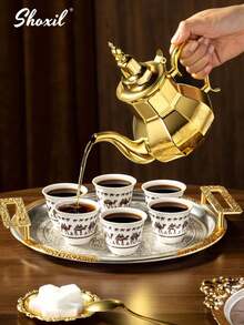 shoxil 1/6pcs Small Ceramic Coffee & Tea Cups, Decorative Camel Print Ceramic Cups, Traditional Arabic Design, Smooth Glazed Drinkware, Suitable For Daily Use, Family Gatherings, Ramadan Events, Home Use And Cultural Gift Giving - Cup - View 8