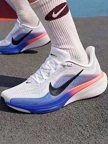 Nike Sepatu Lari Pria AIR ZOOM PEGASUS Pegasus 40 Terbaru - Putih/Biru-Oranye - View 1