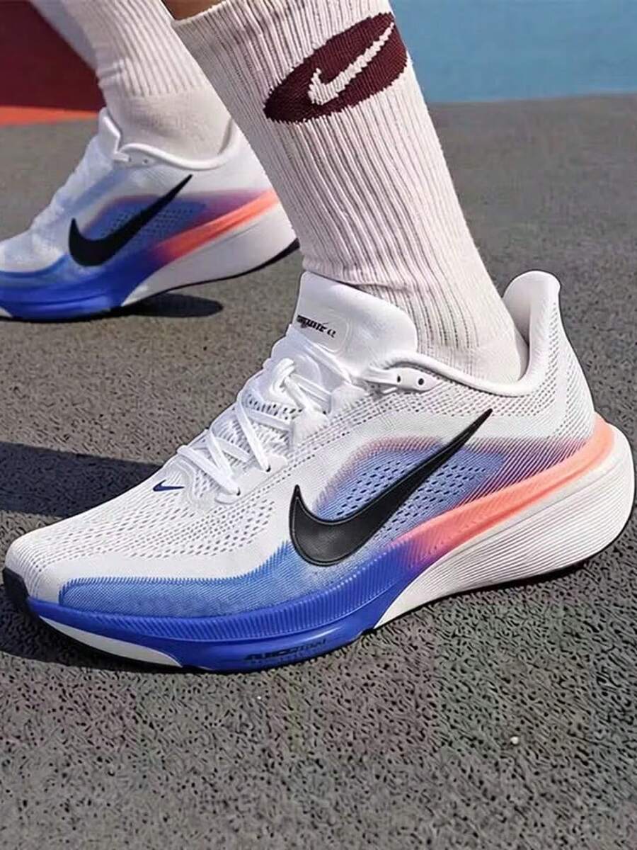 Nike Sepatu Lari Pria AIR ZOOM PEGASUS Pegasus 40 Terbaru - Putih/Biru-Oranye - View 1