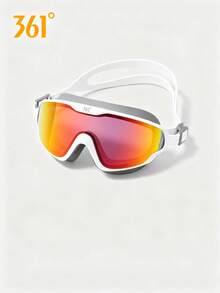 361degree 1pc 361° Large Frame Wide View Electroplated Lens High Definition Anti-Fog Waterproof Leak-Proof Silicone Sealed Swimming Goggles, Unisex Adult Universal, Comes With Portable Storage Case, Essential Summer Pool Accessory And Swimming Gift, Pool Beach Swimming Gear - Multicolor - View 9