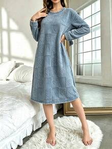 Women Lounge Dresses - Navy Blue - View 4