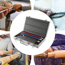 8-Piece Woodturning Tool Set With Carbide Tips & Case For Wood Lathe Turning - Default - View 2