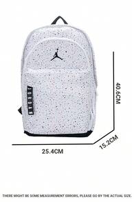 Jordan 雙肩包男包女用大容量背包學生書包戶外旅行包收納包（尺寸：25.4*15.2*40.6cm） JD2133032PS-008 - 黑色/白色 - 查看 3