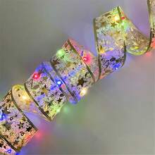 2/5/10M LED Christmas Tree Ribbon Lights, Battery Powered, Suitable For Christmas Wedding Holiday Decoration, Santa Claus Theme Lighting Halloween - Battery Box Christmas Ribbon - View 11