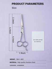 1pc Right-Handed Hair Cutting Scissors, Sharp Blade, Professional Hairdresser Shears, Stainless Steel Hand-Sharpened, Silver/Black - Silver - View 3