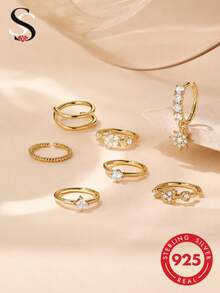 1pc Star Heart Nose Ring 925 Sterling Silver Nose Hoop Vintage Cartilage Piercing Minimalist Jewelry Wedding Party Accessory Women Gift Delicate Jewelry - Multicolor - View 1