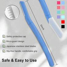 Dermaplane Razor For Women, Facial Razor, Peach Fuzz Remover, 10ct Navy | Disposable Dermaplaning Tool For Facial Hair Removal & Exfoli - Navy - View 6