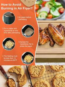 300pcs Square Perforated Air Fryer Baking Paper Liners, Unbleached Non-Stick Heat-Resistant Parchment Paper Cooking Mats, Suitable For Oven Baking, Fried Chicken, French Fries, Pizza, Kitchen Baking Supplies, Back To School And Holiday Cooking Essentials [200/100pcs] - Multicolor - View 9