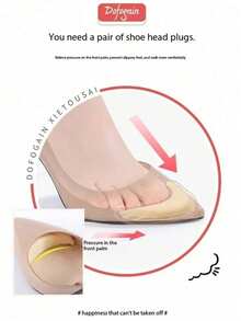 2pcs Women's Foam Front Foot Insoles, Suitable For High Heels, Relieve Pain, Reduce Shoe Size, Shoe Filler And Protection Accessories - Multi-color - View 5