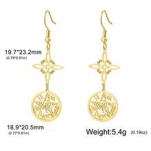 LIKGREAT 1pc Stainless Steel Tetragramaton Pendant Earring For Women Amulet Protection Earrings With Witch Knot Charm Jewelry - Fashion Series - View 11