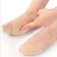 QKC 4 Pcs Soft Sponge Half Palm Pads / Non-Slip Wear-Resistant Fashion Seamless Insoles, Suitable For High Heels And Various Shoe Types - Beige - View 7