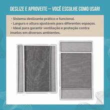 Kit tela de janela deslizante de alumínio ajustável 50cm*70cm, mosquiteiro de encaixe DIY com estrutura reforçada, ideal para manter os insetos fora e melhorar a ventilação, compatível com a maioria das janelas residenciais. - A - Visão 6