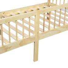 Pinewood Daybed 90*200 Cm, Sofa Bed With 3-Sided Railings & 14 Support Rails, Natural, 208.5 X 97.3 X 72.4 Cm - Multicolor - View 6