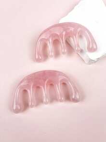 1pc Portable Resin Massage Comb Beauty Tool, 5-Tooth Design, Suitable For Head Massage, Neck Gua Sha, Beauty Skincare Product, SPA Self-Care Skincare Tool, Facial Care Beauty - Multicolor - View 3