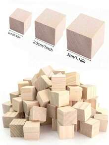 1 Inch Unfinished Wooden Blocks, Natural Handmade Wooden Square Blanks, Regular Wooden Blocks For Cubes, Small Wooden Blocks For Crafts, DIY, Photo Blocks (Wood-Plastic Composite Material) - A - View 9