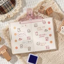Cat Beech Wood Rubber Stamp Set, Kitty Pattern Wooden Stamps With Storage Box For Journal Scrapbook DIY Diary Craft Decoration - A - View 4