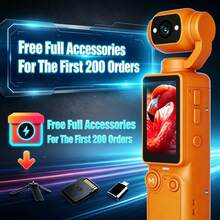 Portable Handheld Action Video Camera Camcorder 180 Degree Swivel Camera For Camping 2026 New Model Night HD Saffron Orange Autofocus AF Small With Free Tripod Memory Card And Data Cable Ultra HD Nigh - View 14