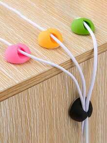 3pcs Random Color Cable Clips, Desktop Cable Organizer, Used For Organizing Office Cables, Convenient Cable Management. Multi-Functional PP Material Desktop And Car Cable Organizer, Also Suitable For Storing Power Banks. - Multiple Colors Available - View 8