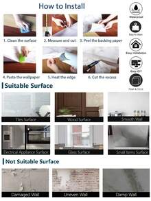 1 捲 PVC DIY 珍珠光澤防水壁紙，自黏式黑白配色，適用於衣櫃、廚房及其他高光家具，可貼於牆面，亦可用作居家裝飾、春季裝飾、節日裝飾貼紙、生日畢業禮物或廚房裝飾 - 白色 - 查看 8