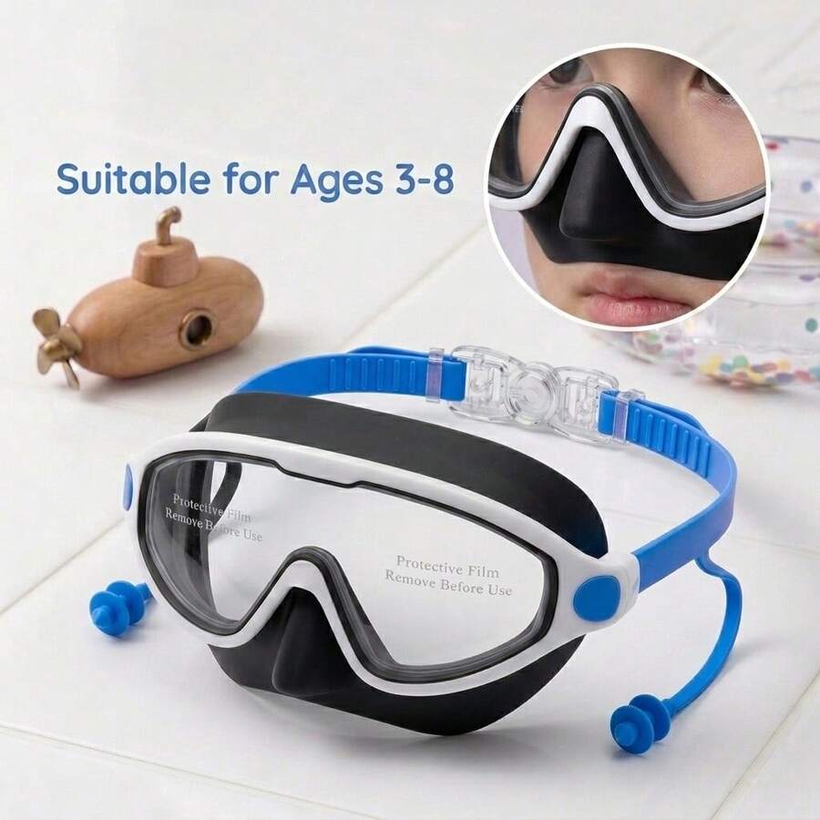 Children's Large Frame Mask-Style Swimming Goggles, Anti-Choking Panoramic High-Definition Lens, Waterproof And Anti-Fog, Integra, First Day Of School - Multicolor - View 1