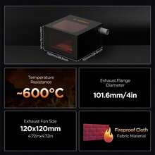Caja de aislamiento protectora ignífuga y a prueba de humo para grabador láser ACMER R20, 720*720*400mm, protección ocular, a prueba de polvo y humo - Ver 5