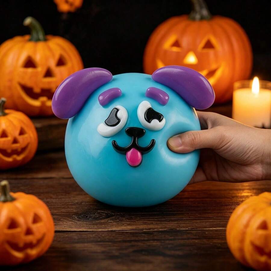1pc Funny Dog Head Squishy Toy, Soft Rubber Squeeze Stress Relief Toy, Soft Slow Rebound Stress Relief, Anxiety Relief, Fingertip Toy, Stress Relief Toy, Easter Gift, Halloween Gift, Christmas Gift, Party Gift, Squishy, Squishy Toys, Squishy Stress Toy, Dumpling Squishy
