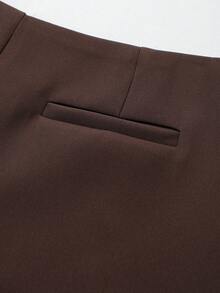 Women's Lace Patchwork Casual Versatile Daily Skort Summer - Brown - View 6