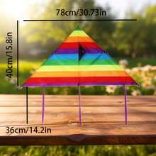 Rainbow Triangle Kite, Equipped With 30m Kite Line, Easy To Soar, Outdoor Recreation Flying, Farm Bird Repellent, Random Style Shipped - Multicolor - View 4