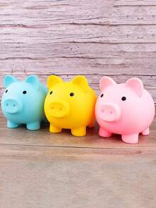 Creative Mini Piggy Bank, Fun & Charming Cute Design, Shatterproof Coin Box, Secret Storage Box, Coin Savings Jar, Unisex, Cartoon Adorable Piggy Bank, For Bedroom & School, Birthday & Holiday Gift - Multicolor - View 6