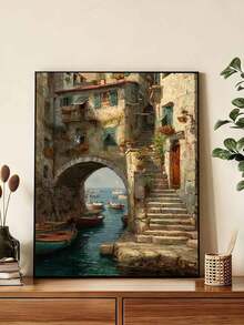 DIY Mediterranean Coastal Village Boat Landscape Digital Oil Painting Set (Unframed 8x12 / 16x20 Inches) Acrylic Paint, Suitable For Adult Beginners, Home Wall Decor, Unique Holiday Gift - Sets - View 4