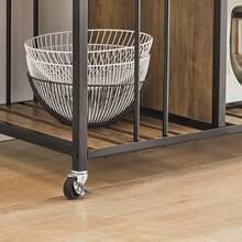 SoBuy Serving Trolley Kitchen Trolley Cart Mobile Kitchen Shelf Kitchen Storage Trolley With 5 Shelves - Brown - View 11