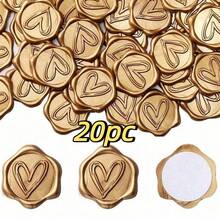 10/20/50pcs Self-Adhesive Wax Seal Stickers, Vintage Embossed Leaf Pattern Gold Envelope Seals, For Wedding Invitations, Gift Boxes, Party Packaging Decoration, Back To School Season - Multicolor - View 9